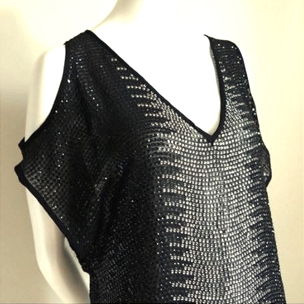 Parker Black Silk Sequin Top